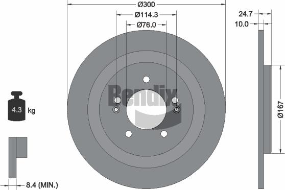 BENDIX Braking BDS1926 - Disque de frein cwaw.fr