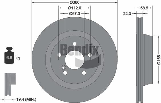 BENDIX Braking BDS1921 - Disque de frein cwaw.fr