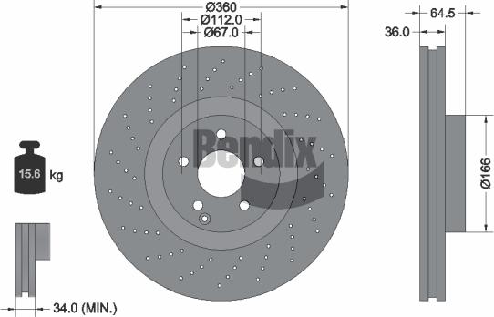 BENDIX Braking BDS1922HC - Disque de frein cwaw.fr