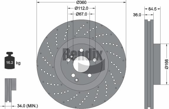 BENDIX Braking BDS1499HC - Disque de frein cwaw.fr