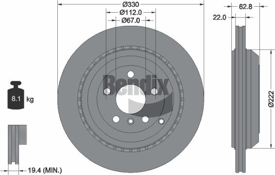 BENDIX Braking BDS1459 - Disque de frein cwaw.fr