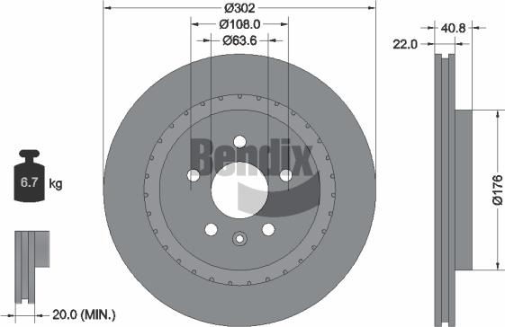 BENDIX Braking BDS1454HC - Disque de frein cwaw.fr