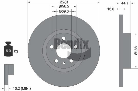 BENDIX Braking BDS1456 - Disque de frein cwaw.fr