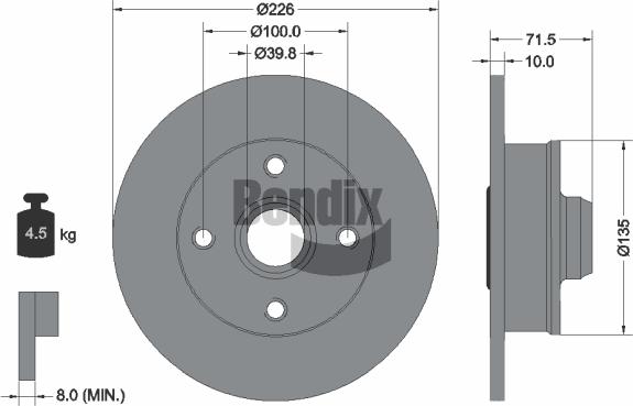 BENDIX Braking BDS1450 - Disque de frein cwaw.fr