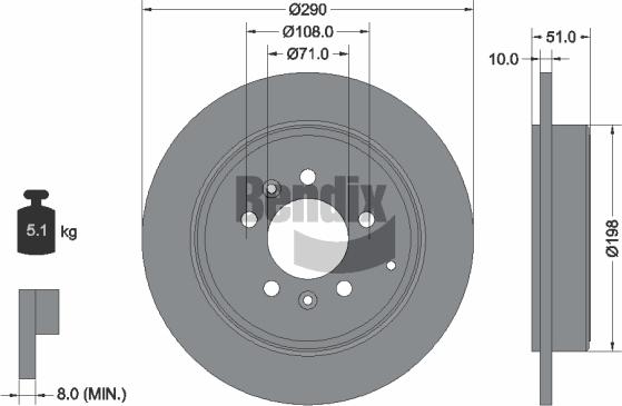 BENDIX Braking BDS1452 - Disque de frein cwaw.fr