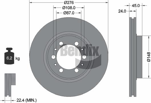 BENDIX Braking BDS1405 - Disque de frein cwaw.fr