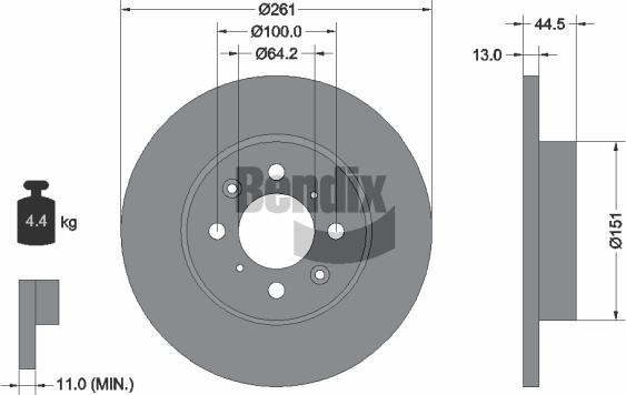 BENDIX Braking BDS1401 - Disque de frein cwaw.fr