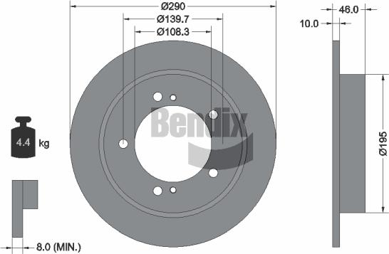 BENDIX Braking BDS1485 - Disque de frein cwaw.fr