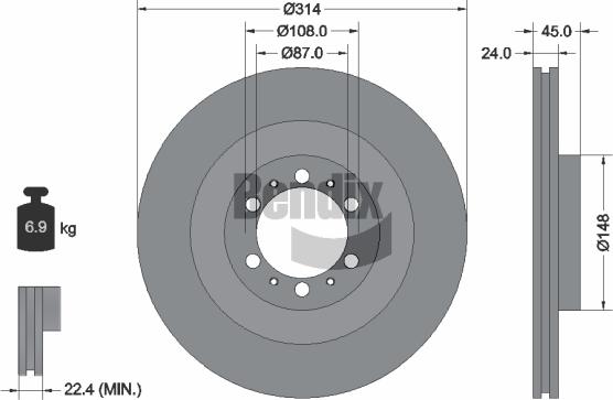 BENDIX Braking BDS1480 - Disque de frein cwaw.fr