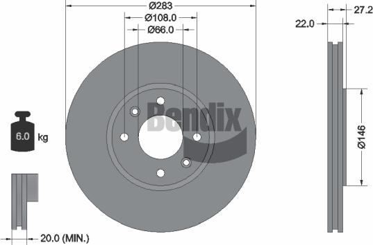 BENDIX Braking BDS1430 - Disque de frein cwaw.fr