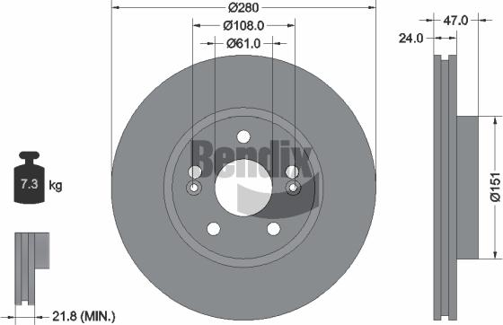 BENDIX Braking BDS1431 - Disque de frein cwaw.fr