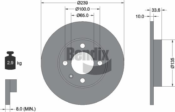 BENDIX Braking BDS1433 - Disque de frein cwaw.fr