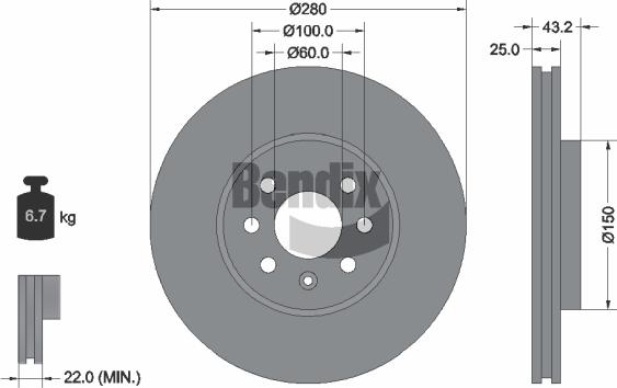 BENDIX Braking BDS1423 - Disque de frein cwaw.fr