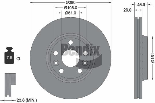 BENDIX Braking BDS1473 - Disque de frein cwaw.fr