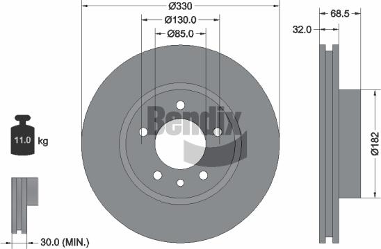 BENDIX Braking BDS1545LHC - Disque de frein cwaw.fr