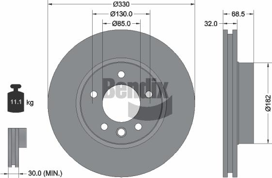 BENDIX Braking BDS1545RHC - Disque de frein cwaw.fr