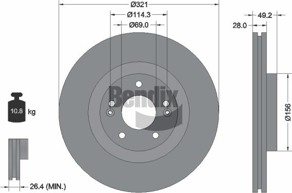 BENDIX Braking BDS1547HC - Disque de frein cwaw.fr