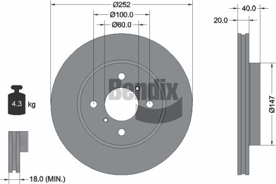 BENDIX Braking BDS1564 - Disque de frein cwaw.fr