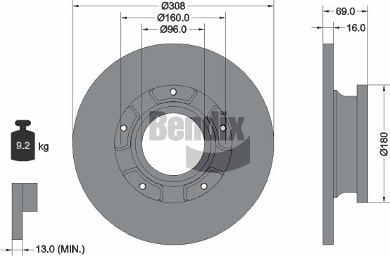 BENDIX Braking BDS1561 - Disque de frein cwaw.fr