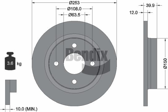 BENDIX Braking BDS1563 - Disque de frein cwaw.fr