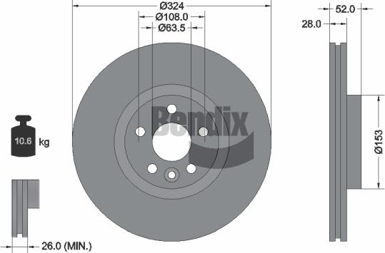 BENDIX Braking BDS1567HC - Disque de frein cwaw.fr