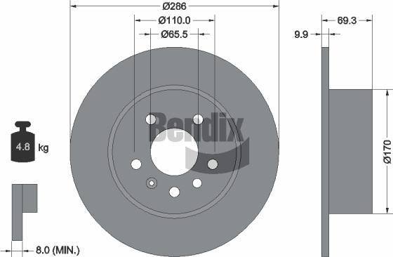 BENDIX Braking BDS1506 - Disque de frein cwaw.fr