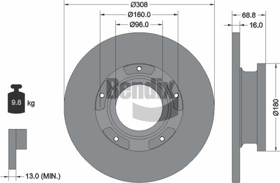 BENDIX Braking BDS1500 - Disque de frein cwaw.fr