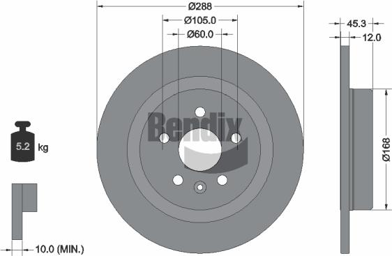 BENDIX Braking BDS1507 - Disque de frein cwaw.fr