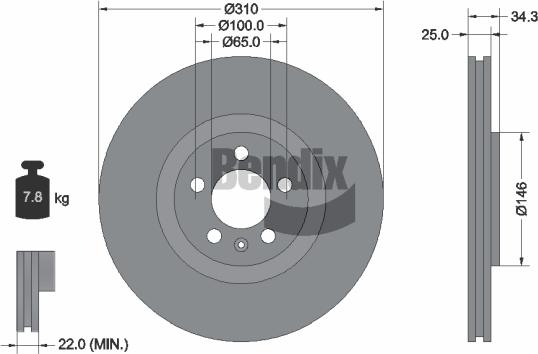 BENDIX Braking BDS1510HC - Disque de frein cwaw.fr