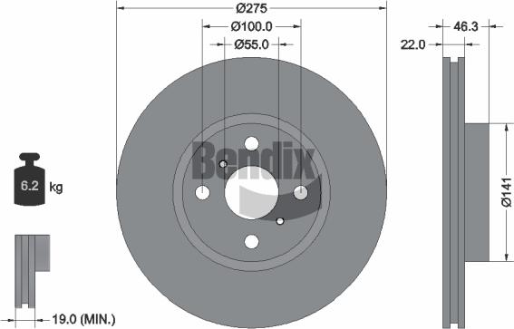 BENDIX Braking BDS1527 - Disque de frein cwaw.fr