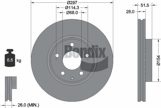 BENDIX Braking BDS1579 - Disque de frein cwaw.fr