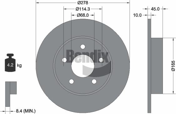 BENDIX Braking BDS1699 - Disque de frein cwaw.fr