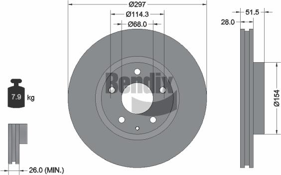 BENDIX Braking BDS1640 - Disque de frein cwaw.fr