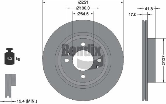 BENDIX Braking BDS1665 - Disque de frein cwaw.fr