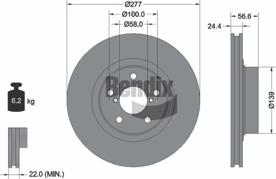 BENDIX Braking BDS1661 - Disque de frein cwaw.fr