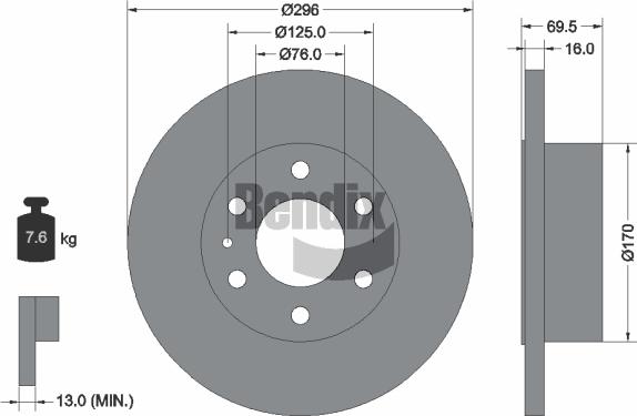 BENDIX Braking BDS1615 - Disque de frein cwaw.fr