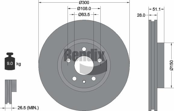 BENDIX Braking BDS1680 - Disque de frein cwaw.fr