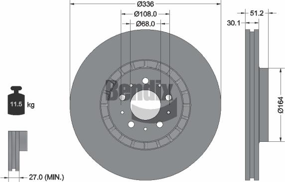 BENDIX Braking BDS1681HC - Disque de frein cwaw.fr