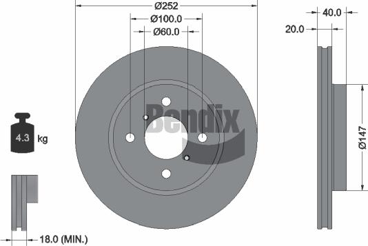 BENDIX Braking BDS1621 - Disque de frein cwaw.fr