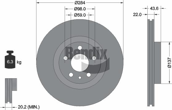 BENDIX Braking BDS1096 - Disque de frein cwaw.fr