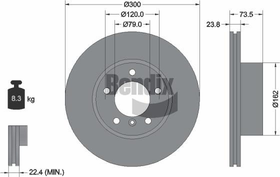 BENDIX Braking BDS1098HC - Disque de frein cwaw.fr