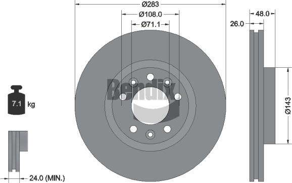 BENDIX Braking BDS1044 - Disque de frein cwaw.fr