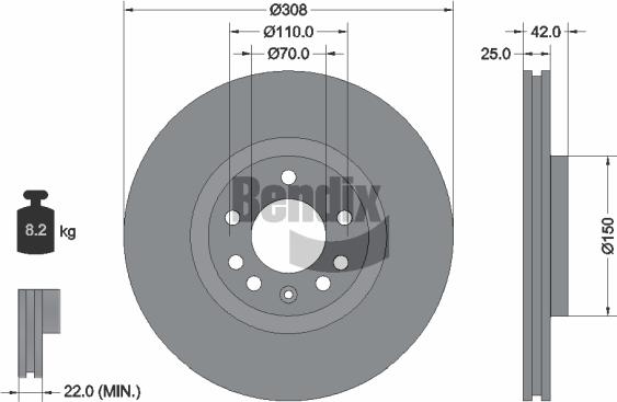 BENDIX Braking BDS1046HC - Disque de frein cwaw.fr