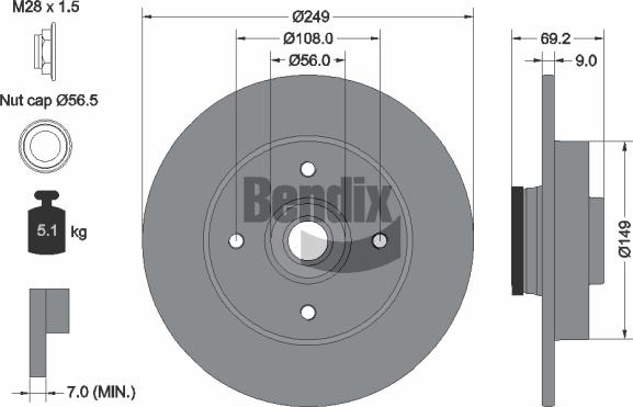 BENDIX Braking BDS1040 - Disque de frein cwaw.fr