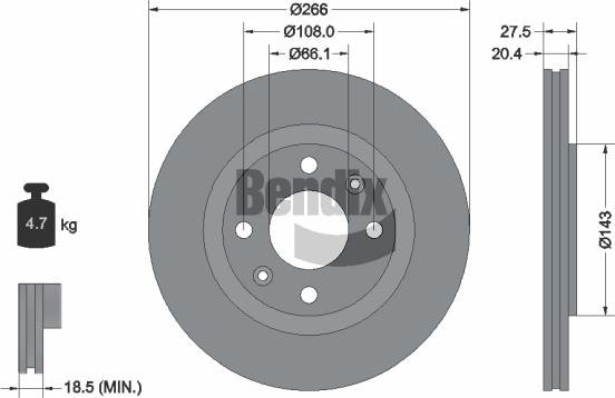 BENDIX Braking BDS1042 - Disque de frein cwaw.fr