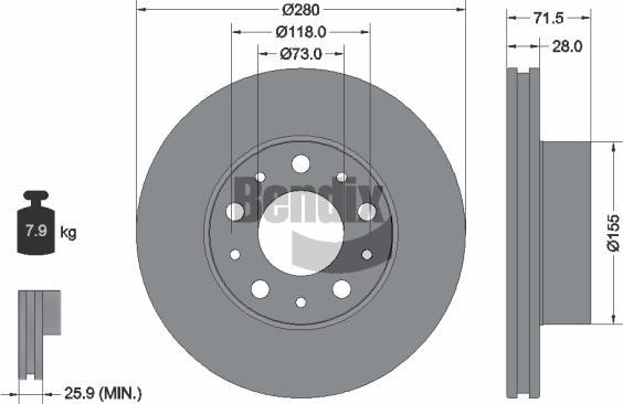 BENDIX Braking BDS1047 - Disque de frein cwaw.fr