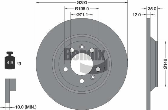 BENDIX Braking BDS1059 - Disque de frein cwaw.fr