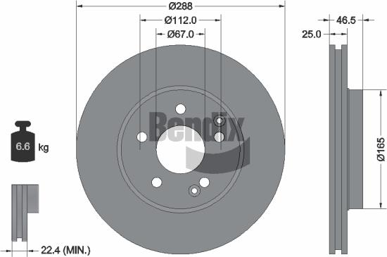 BENDIX Braking BDS1054HC - Disque de frein cwaw.fr