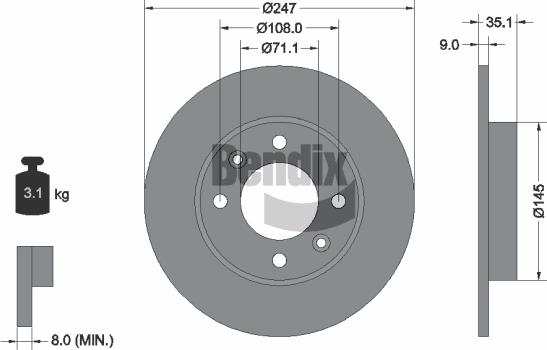 BENDIX Braking BDS1056 - Disque de frein cwaw.fr