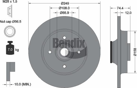 BENDIX Braking BDS1058 - Disque de frein cwaw.fr